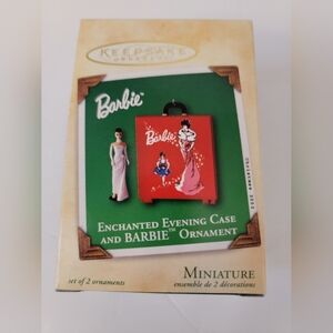 Hallmark 2002 Miniature Barbie Enchanted Evening Case 2pc Keepsake Ornament New